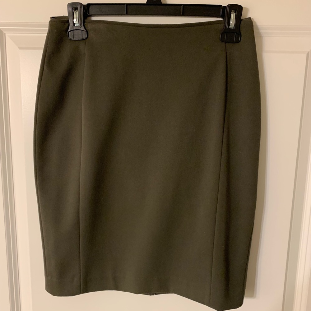 Olive green pencil skirt